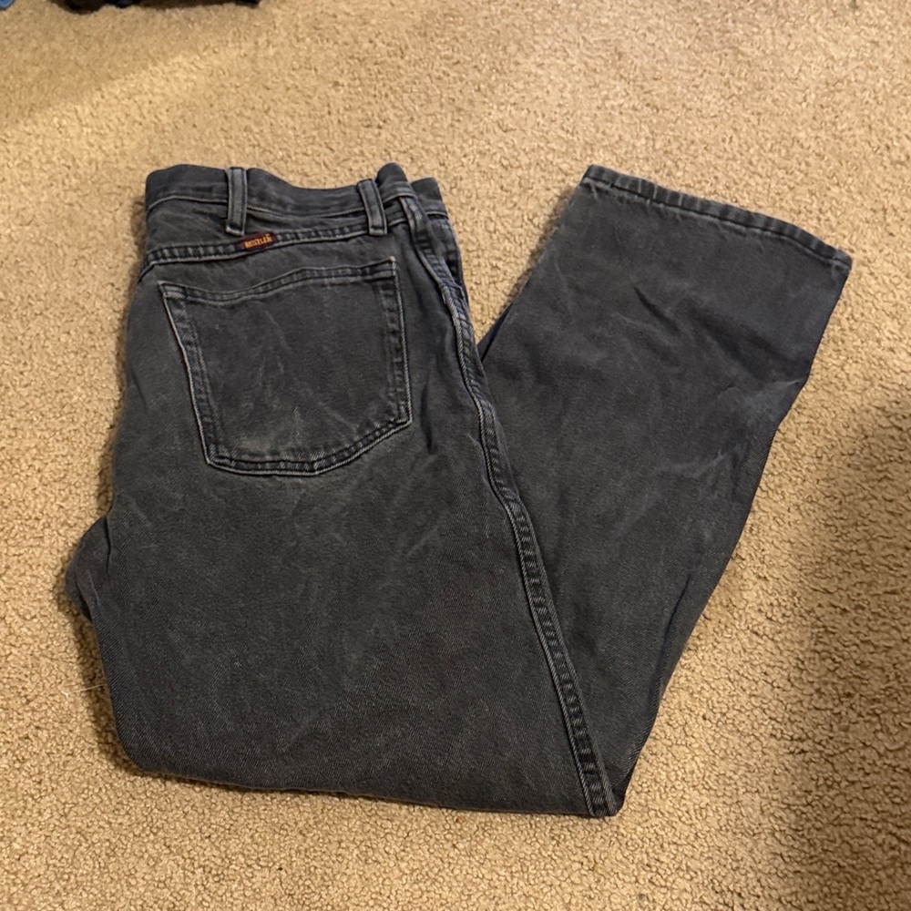 Rustler Men's Dark Gray Straight Jeans